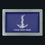 Vintage Nautical Anchor Rope Your Text Here Belt Buckle<br><div class="desc">Vintage Nautical Anchor Rope Boat Name Design for Boat Lovers.</div>