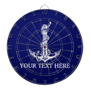 Vintage Nautical Anchor Rope Your Text Here Dartboard