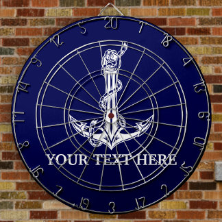 Vintage Nautical Anchor Rope Your Text Here Dartboard