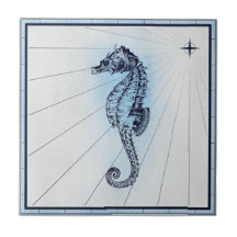 Vintage Nautical Charming Seahorse 