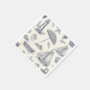Vintage Nautical Coastal Paper Napkins