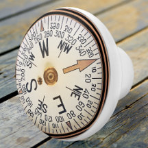 Vintage Nautical Compass Ceramic Knob