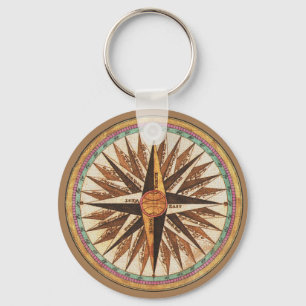 Vintage Nautical Compass Keychain