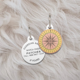 Vintage Nautical Compass Pet Tag