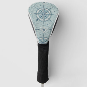 Vintage Nautical Compass Rose Pattern Golf Head Cover