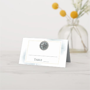 Vintage Nautical Compass Wedding Place Card