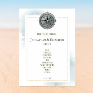 Vintage Nautical Compass Wedding Program
