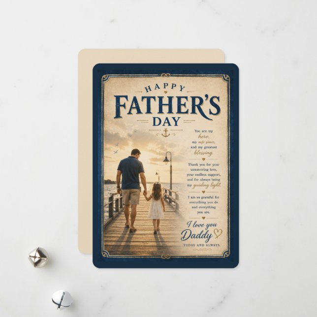  Vintage Nautical Dad Card (Front/Back In Situ)