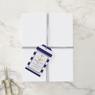 Vintage Nautical Gold Anchor Wedding Gift Tags