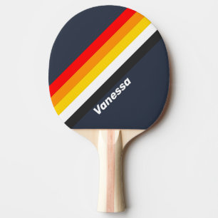 Vintage Nautical Harbour Striped with Name Ping Pong Paddle