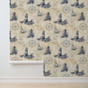 Vintage Nautical Lighthouses Wallpaper