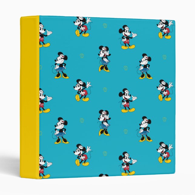 Vintage Nautical Mickey & Minnie Mouse Pattern Binder (Front/Spine)