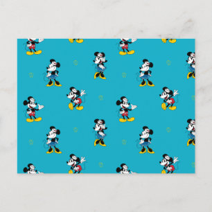 Vintage Nautical Mickey & Minnie Mouse Pattern Postcard