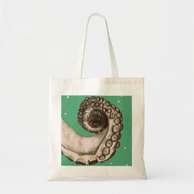 Vintage Nautical Octopus Tentacle Tattoo Art Tote (Front)