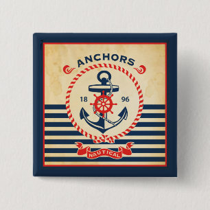 Vintage Nautical Poster 2 Inch Square Button