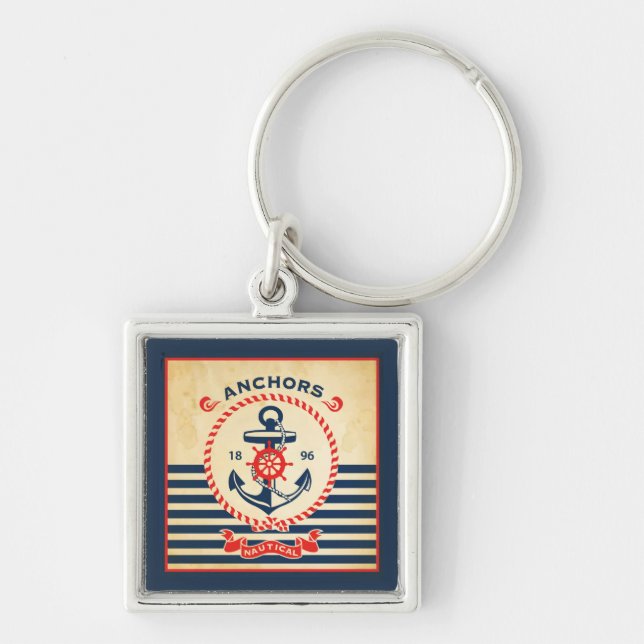 Vintage Nautical Poster Keychain (Front)