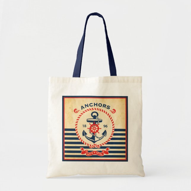 Vintage Nautical Poster Tote Bag (Front)