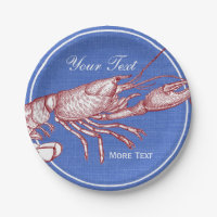 Vintage Nautical Red Lobster Custom Beach House