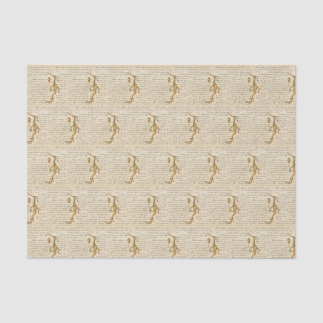 Vintage Nautical Seahorse Tissue Paper (Front)