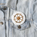 Vintage Nautical Ship Wheel Compass Design 3 Inch Round Button<br><div class="desc">Show off your love for the sea with this button featuring a vintage nautical ship wheel and compass design. Perfect for bags, jackets, hats, or event giveaways, this small accessory packs big coastal style. Ideal for sailors, beachgoers, or nautical enthusiasts, the rustic maritime artwork adds a timeless ocean-inspired touch. A...</div>