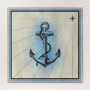 Vintage Nautical Ship's Anchor Sailor Pirate Jigsaw Puzzle