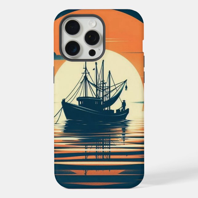 Vintage/Nautical shrimp/fishing  iPhone Case (Back)