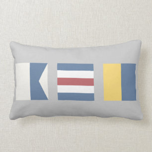 Vintage Nautical Signal Flag ACK Nantucket Pillow
