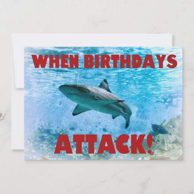 Vintage Nautical Stripe Shark Invitation (Front)