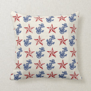 Vintage Nautical Throw Pillow