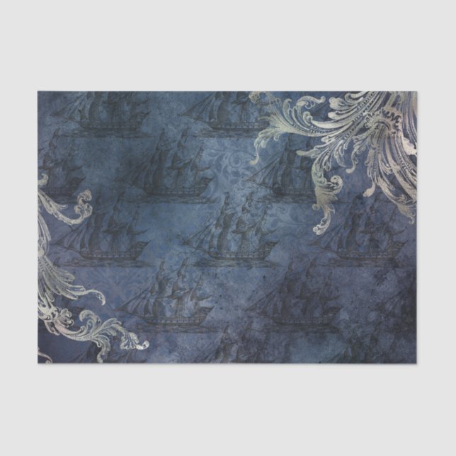 Vintage Nautical Tissue Paper (Front)