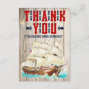 Vintage Nautical Wedding Thank You Cards