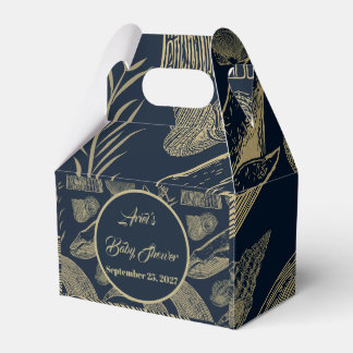 Vintage Nautical Whale Blue Baby Shower Favor Box