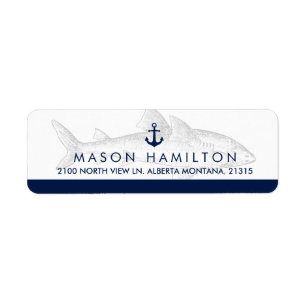 Vintage nautique Grand blanc   Adresse de retour