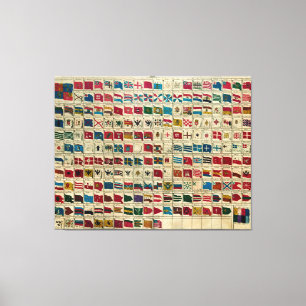 Vintage Naval Flags of The World Illustration Canvas Print