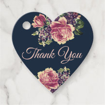 Vintage Navy and Pink Watercolor Floral