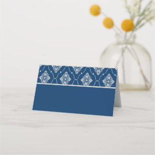 Vintage Navy and Silver Art Deco Wedding Place Card