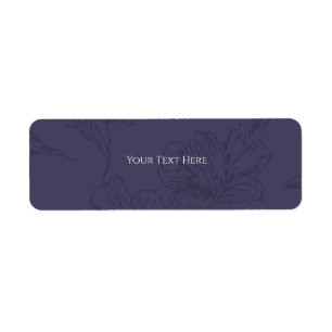 Vintage Navy Blue Floral Address Labels
