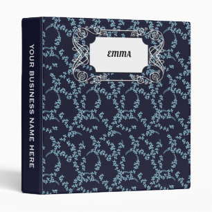 Vintage Navy Blue Garden Floral Night Binder