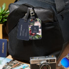 VINTAGE NAVY BLUSH PINK BURGUNDY PROTEA FLORAL