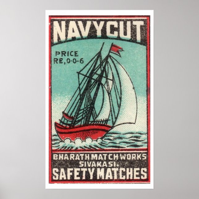 Vintage Navy Cut Travel Poster (Front)