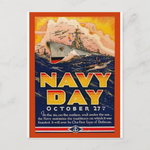 Vintage Navy Day Postcard