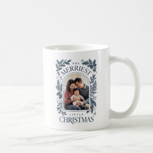 Vintage Navy Merriest Christmas Two Photo Coffee Mug