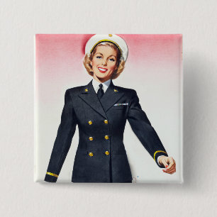 Vintage Navy Nurse Corps World War 2 Enlistment Inch Square Button