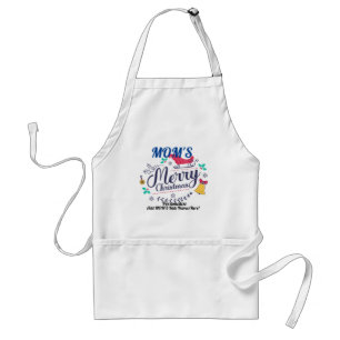 Vintage Navy/Red on White MOM'S PERSONALIZED  Standard Apron