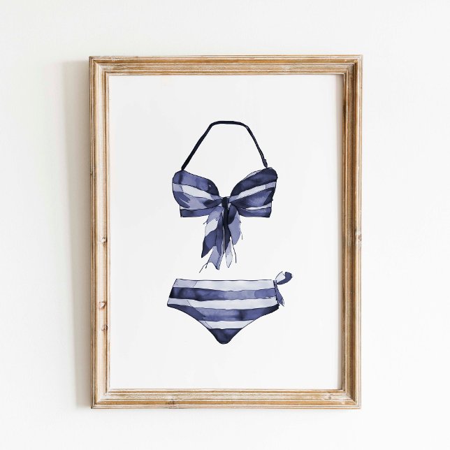 Vintage Navy Striped Bikini Poster (Creator Uploaded)