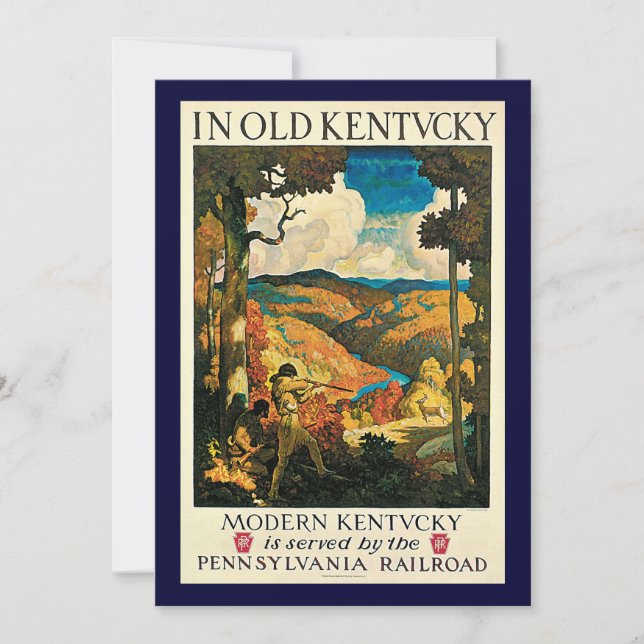 Vintage NC Wyeth Travel Poster, In Old Kentucky (Front)