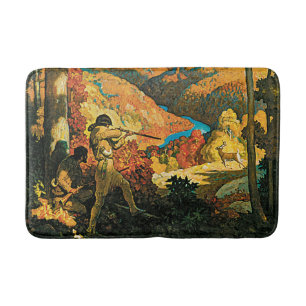 Vintage NC Wyeth Travel Poster, In Old Kentucky Bath Mat