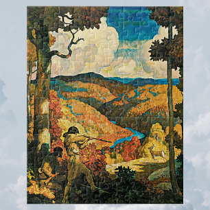 Vintage NC Wyeth Travel Poster, In Old Kentucky Jigsaw Puzzle