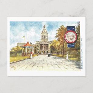 Vintage Nebraska Capitol with Seal Postcard