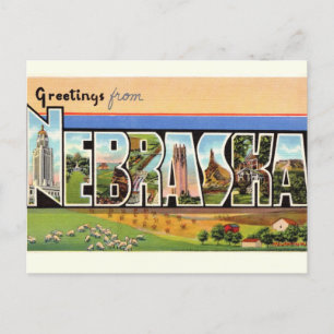 Vintage Nebraska Greetings Postcard
